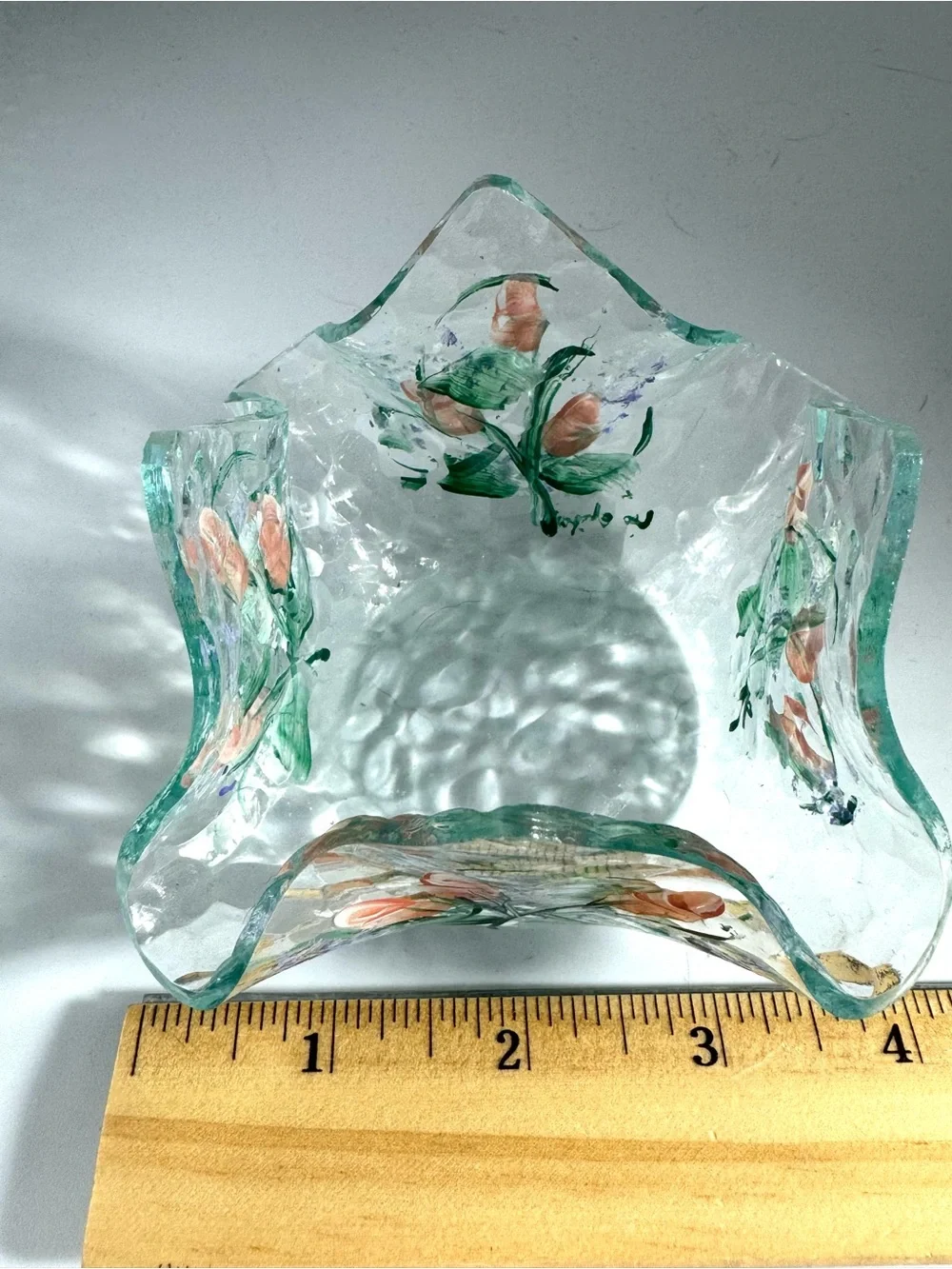 Vintage Hand Painted Handkerchief Style Tea Light